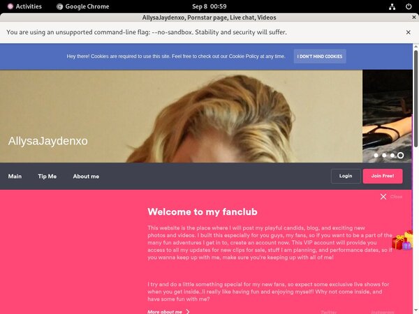 Allysajaydenxo.modelcentro.com Benutzername