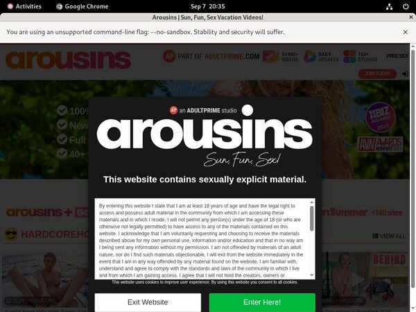 Arousins.com Sign