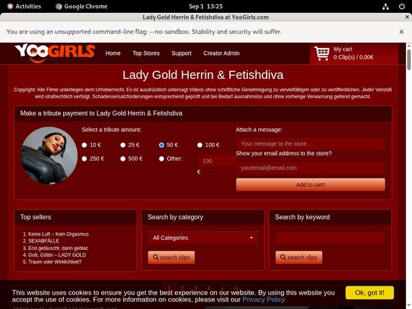 Lady Gold Fetishdiva Passes